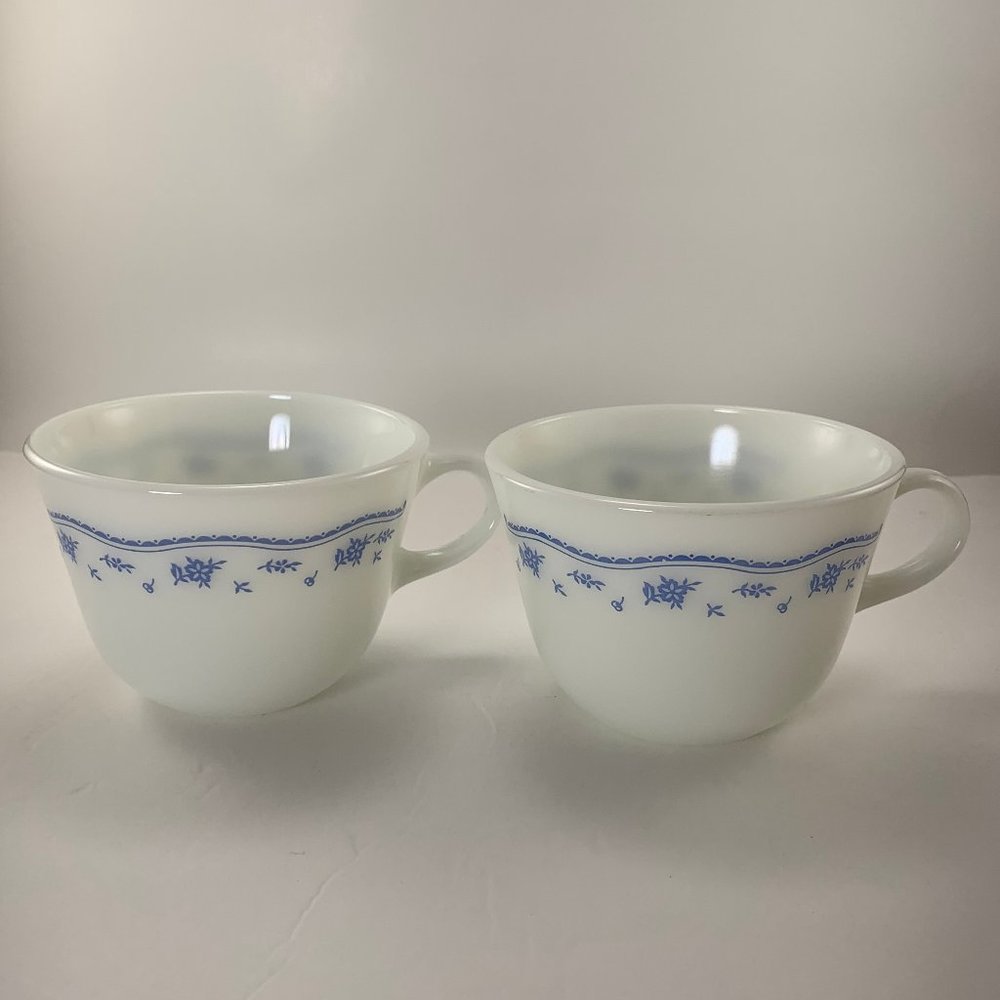 Pyrex 1980’s Morning Blue Set of 2 Coffee/Tea Cups